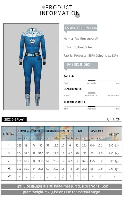 Adult Cosplay Fantastic Four Costume Halloween Party Jumpsuit for Men Women Superhero Zentai Bodysuit Rave Festival Catsuit