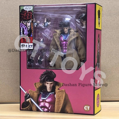 CT Toys X-Men Gambit Boneco de Ação 17cm PVC Colecionável Articulado Versão COMIC. Mafex 131 X-Men Remy Etienne LeBeau Figura de Ação Modelo Brinquedo