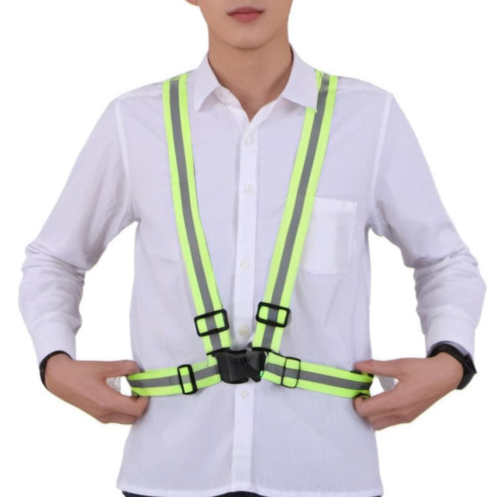 High Visibility Reflective Vest Reflective Straps Night Running Cycling Clothing Vest Adjustable Safety Vest Riding Equipment