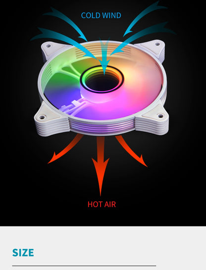 Aigo AR12PRO Computer Case Fan Ventoinha PC 120mm RGB Fan 4pin PWM CPU Cooling Fan 3pin5v Unlimited Space Argb 12cm Ventilador