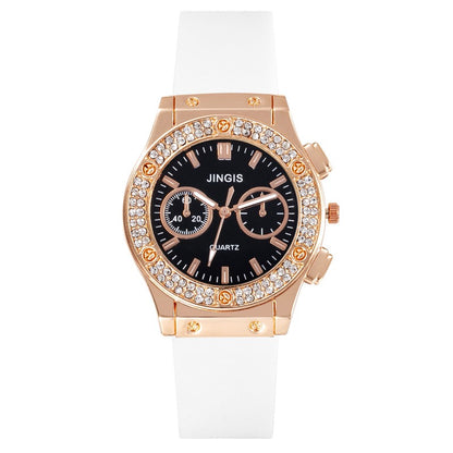 New Women Watches Fashion Silicone Quartz Watch All-Match Men's and Women's Same Diamond Watch Neutral Watch Alloy Student Watch