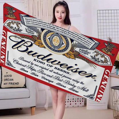 King Of Beer B-Budweiser Big Microfiber Beach Towels Quick Dry Towel Sand Beach Towels Pool Towel For Travel Swim Pool Yoga