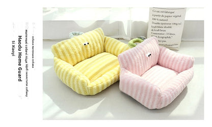 Sofá para Cães e Gatos Cartoon Sle Pet Bed Couch, Série Olhos Grandes, Travesseiro de Uso Diário Outono Inverno, Design de Sofá, Ninho para Pets, Nova Chegada