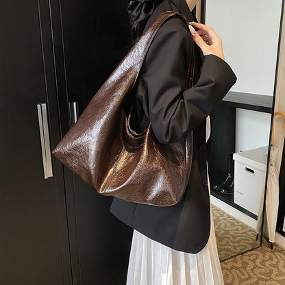 LEFTSIDE Design Large PU Leather Hobo Underarm Bags Lady Winter Shoulder Bag for Women 2024 New Trend Y2K Handbags and Purses