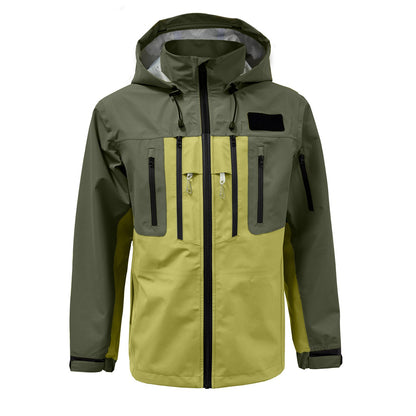 Jaqueta Masculina Impermeável com Capuz para Pesca com Mosca e Caminhada, 3 Camadas, Respirável, Corta-vento, Casaco Hardshell