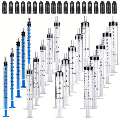 20 Unidades de Seringas de 1ml/3ml/5ml/10ml com Tampa para Cola, Dispensa e Medição de Líquidos, Alimentação de Animais de Estimação, Recarga de Cartuchos, Etc.