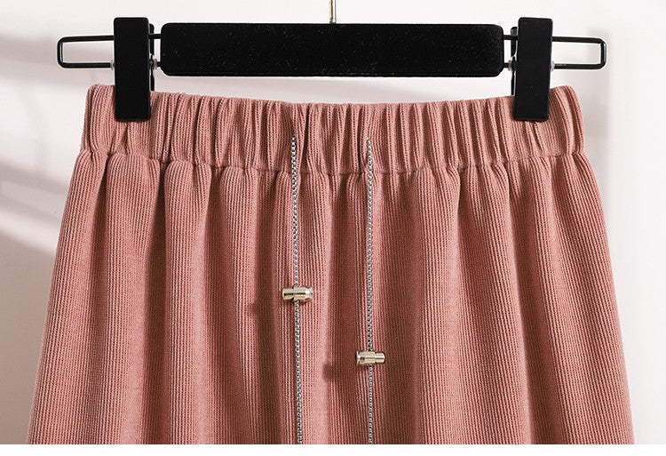 Women's New Style High-Waist Plus Size Skirts Elastic Waist Solid Wrap Buttocks Autumn Winter 2025 Versatile Straight Leg Skirt