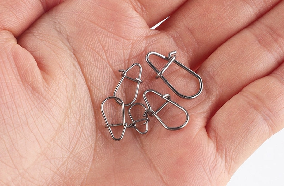 Conector de Isca para Pesca FishTrip Clipe de Pesca Carabina Snap Engate Rápido Anzol Duo Lock Aço Inoxidável