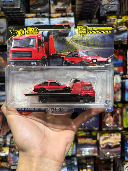 Hot Wheels Premium 1:64 Scale Car Culture Team Transport Toy Set with Ferrari Toyota Plymouth Mix for Vehicle Model Toys Gifts