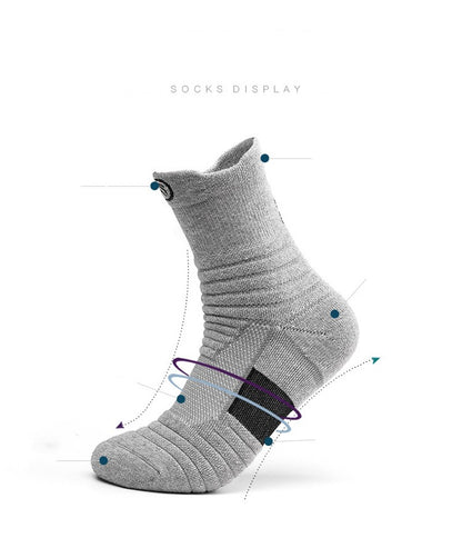 1/3pairs/Lot Men's Socks Compression Stockings Breathable Basketball Sports Cycling running Towel Socks High Elastic Tube Socks