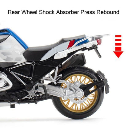 1:12 Suzuki GSX1000R R1250GS Liga Diecast Brinquedos Modelos de Motocicletas Carro com Luz Absorção de Choque Miniatura Moto Meninos Presentes