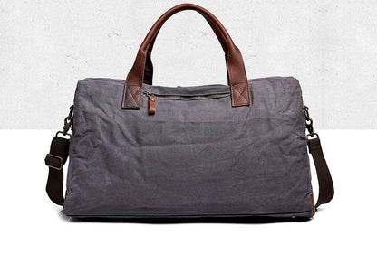 WaterProof Waxed Canvas Leather Men Travel Bag Hand Luggage Bag Carry On Large tote Vintage Men Duffle Weekend Bag big Overnight