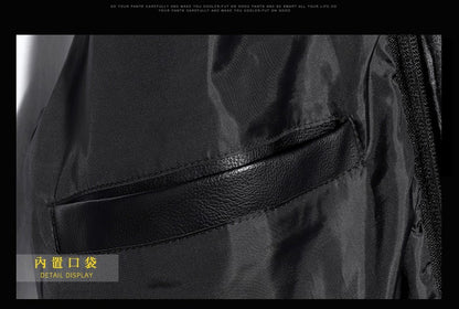 Hooded Leather Jacket Men's Jacket Winter PU Leather Coat Teenage Jackets Men's Motorcycle Leather Coat Harajuku