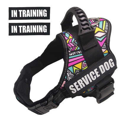 Colete Favorito de Suporte Emocional e Cão de Serviço com Arnês Para Cães de Estimação Com Patches Refletivos Removíveis Para Cães Grandes e Médios