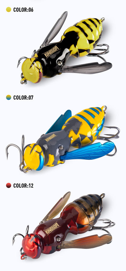 Isca Flutuante Reino de Vespas 4.2g 6.6g 40mm 48mm Inseto Artificial Biônico Isca Dura Pesca Baixo Carpa Lúcio Wobbler