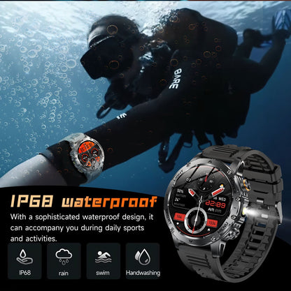 2025 Novo Smartwatch Militar T-Rex 3 Ultra Bateria de 1000mAh 5ATM À Prova D'água Lanterna Monitor Cardíaco Rastreador Esportivo Smartwatch Masculino