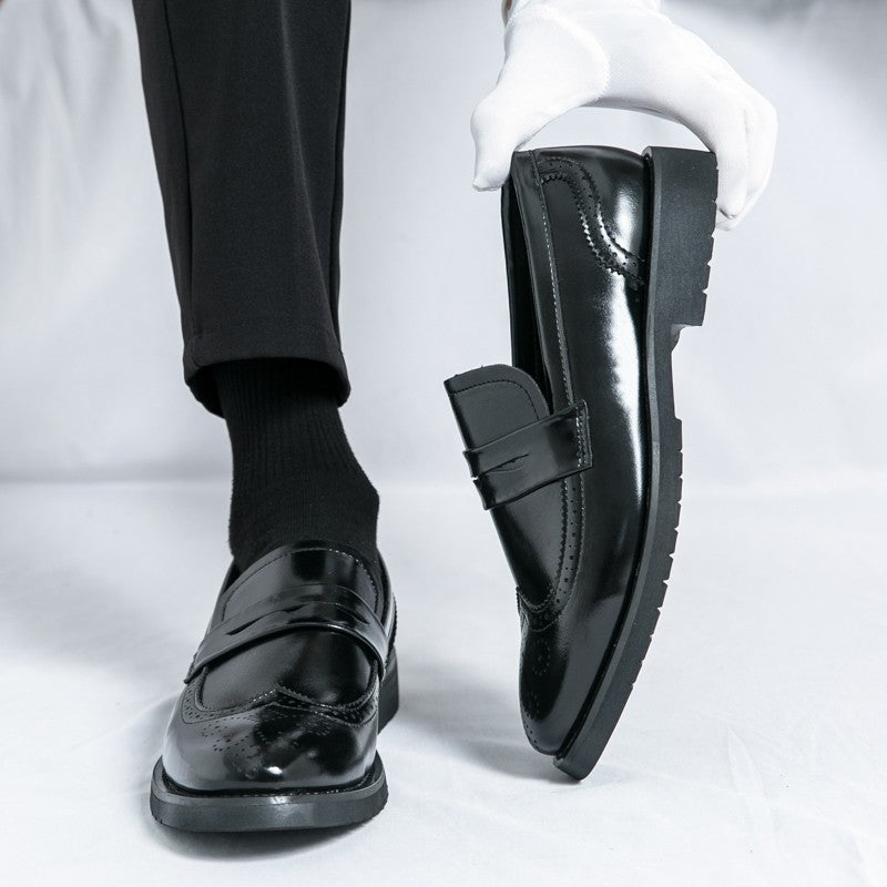 Men's Autumn Casual Leather Shoes Business Lazy Wedding Work Formal Comfortable Breathable Leather Footwear for Men