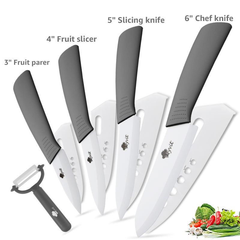 Conjunto de Facas de Cerâmica para Cozinha, 3 4 5 6 polegadas, Faca do Chef, Utilitária, para Fatiar, Cortar Frutas, Legumes, Comida de Bebê, para Descascar, Cabo Antiderrapante