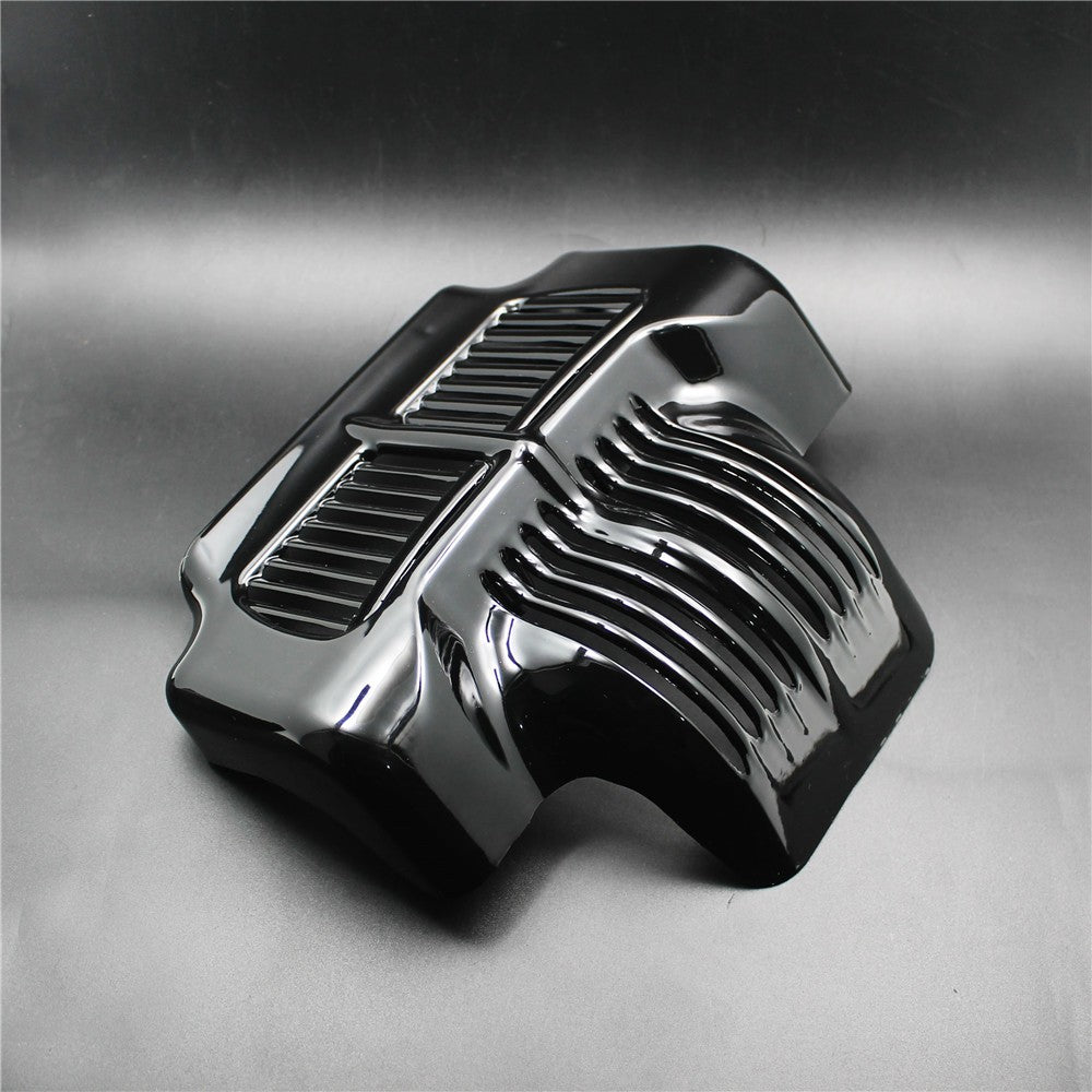 Capa de resfriador de óleo de estoque de ABS para motocicleta preto/cromado para Harley Touring Street Electra Glide Road King FLHX FLTR FLHT 2011-2016