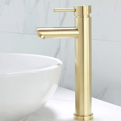 Bathroom Faucet Solid Brass Bathroom Basin Faucet Cold And Hot Water Mixer Sink Tap Single Handle Deck Mounted Brushed Gold Tap