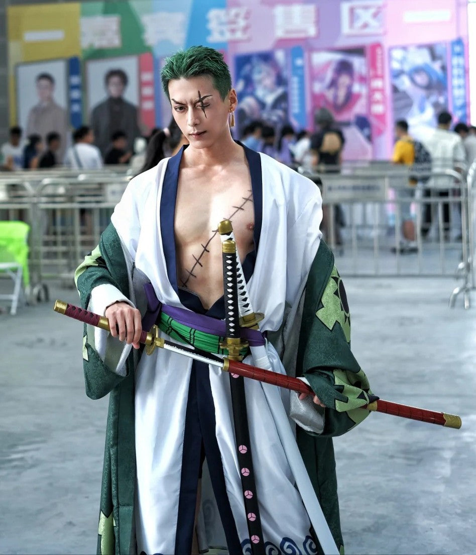 Fantasia Wano Country Roronoa Of Zoro Cosplay Kimono Anime Pirate Disfraz Costume Men Male Halloween Carnival Party Clothes