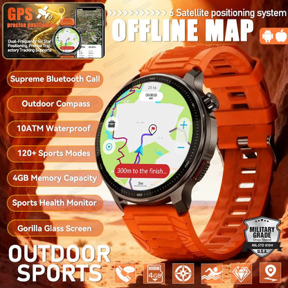 2026 Novo Militar T-Rex 3 Ultra Offline Mapa GPS Smart Watch 4GB Memória 10ATM À Prova D'Água Monitor Cardíaco Esportivo Smartwatch Masculino