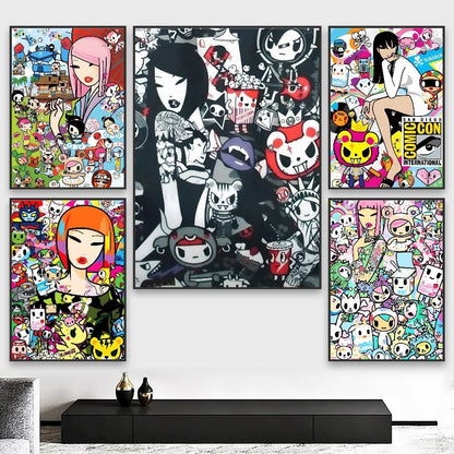 Cartoon Art Kawaii townTokidokiinside Poster HD art sticky wall waterproof home living room bedroom bar aesthetic decoration