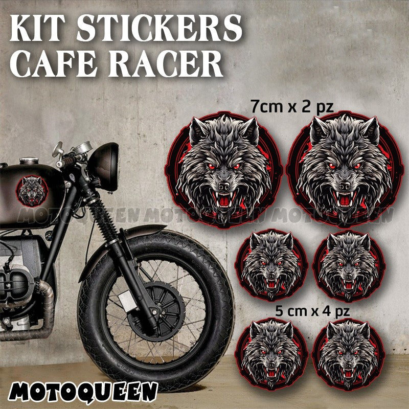 Kit de Adesivos para Tanque de Moto, Para-brisa e Capacete com Estampa de Lobo - para Carros Retrô, Honda, Kawasaki, Suzuki, Harley, Pilotos e Motoqueiros