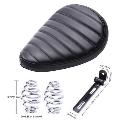 Assento de Couro para Motocicleta Retro Couro Preto Banco Solo para Harley Custom Chopper Bobber Honda Yamaha Kawasaki Suzuki