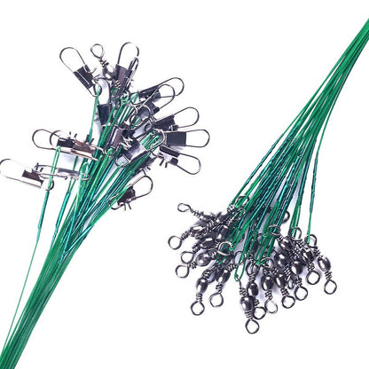 Linha de Pesca de Aço Anti-Mordida com Força de Tração Super Forte, Líder de Aço com Gira Giratória, Chumbada de Pesca 200/100/60/20Pcs