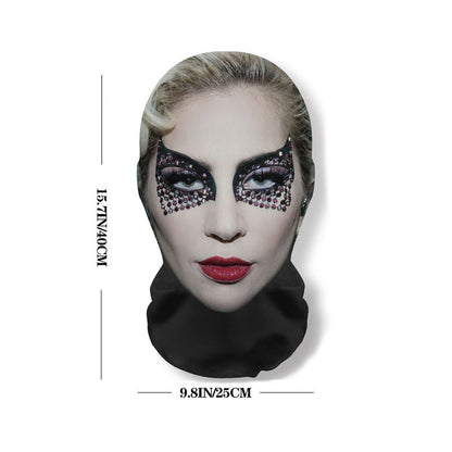3D Printed Funny Mask Cosplay Pop Singer Lady gaga Full Face Elastic Mesh Breathable Masks Balaclava Headcovers Fan Props