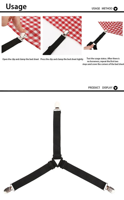 Bed sheet anti slip fastener, tablecloth, sofa cushion, elastic rope clip, bed sheet fixing buckle, duvet cover, anti slip strap