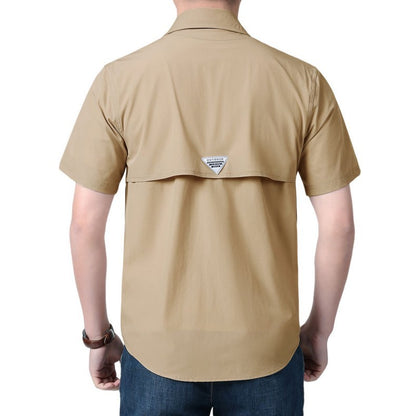 Men's Breathable Short Sleeve Shirt Men Casual Tactical Cargo Shirts Summer Quick Dry Hiking Work Shirts for Man Short-sleeved