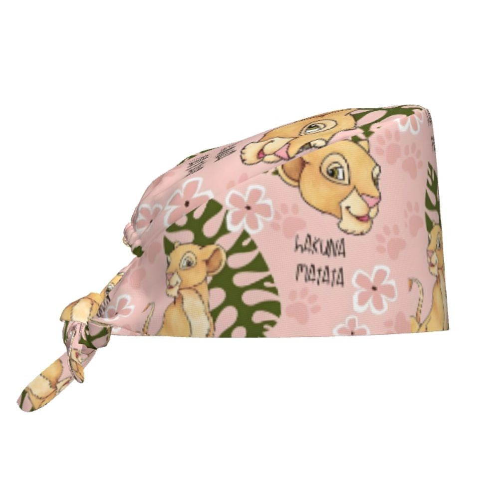 Boné cirúrgico personalizado O Rei Leão, divertido, para homens e mulheres, chapéu de esfoliação, gorro de enfermeira para dentista