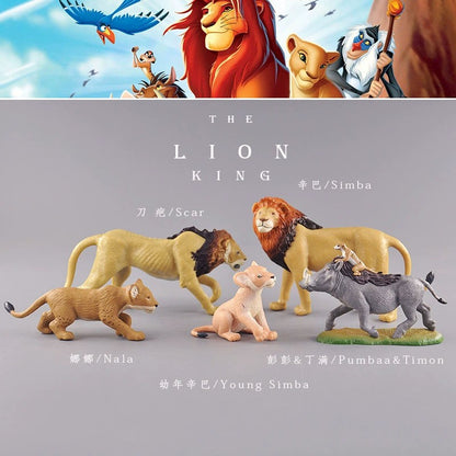 Disney O Rei Leão Engraçado 5 peças/conjunto Scar Pumba & Timão Simba Mufasa Nala Brinquedo de Bonecos de Ação Presentes de Aniversário para Crianças
