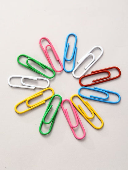 M&G 100pcs 3# Paper Clips Colorful Rust-Proof Paper Clip Multi-Functional Binder Clips for Office/Home Document Organization