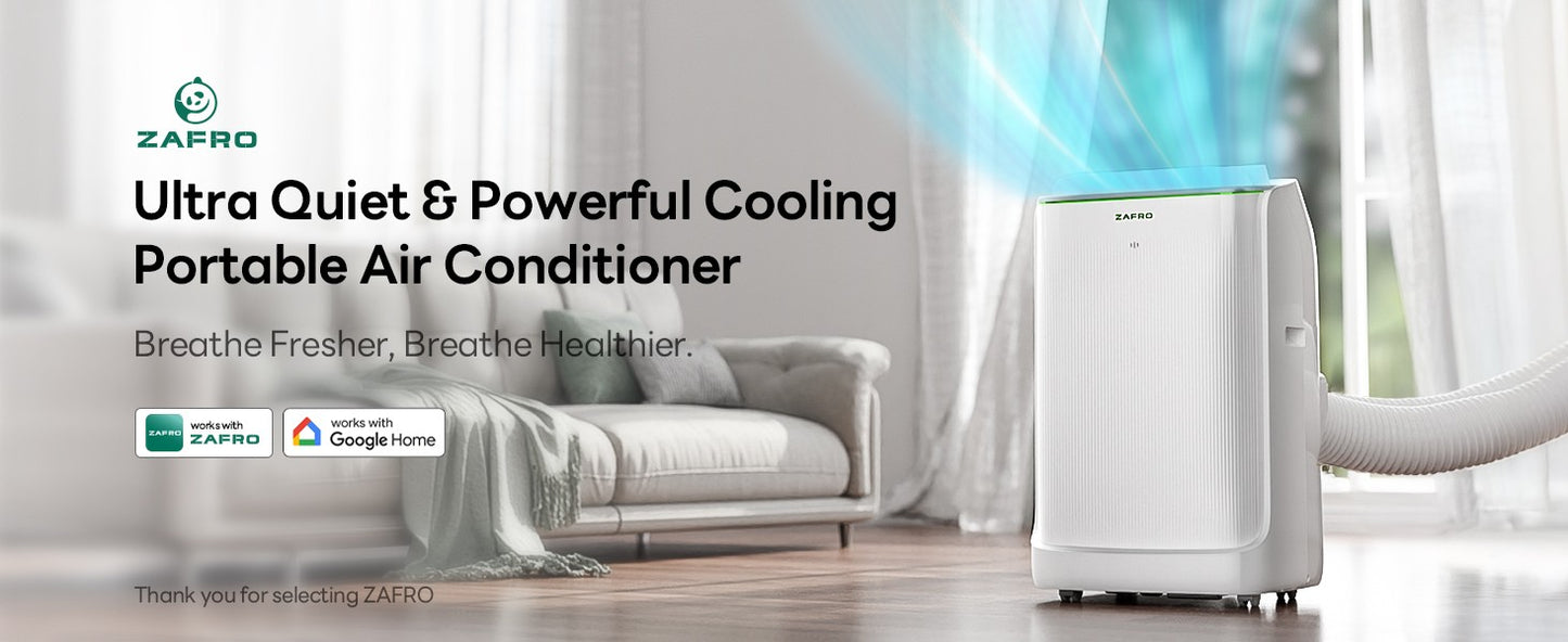 Ar-Condicionado Portátil ZAFRO 16.000 BTU, AC Inteligente de Duto Duplo com Refrigeração sem Drenagem, Modos de Refrigeração, Ventilador e Desumidificador