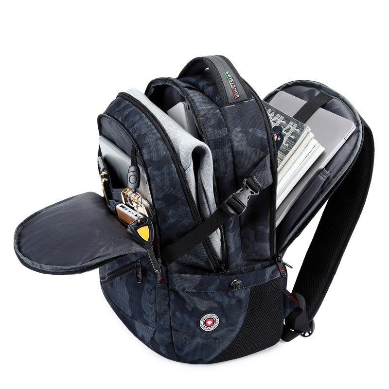 2025 New Waterproof Man Backpack Fit 17inch Laptop USB Charging Backpack Women Oxford Travel Male Bag Vintage School Bag Mochila