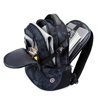 2025 New Waterproof Man Backpack Fit 17inch Laptop USB Charging Backpack Women Oxford Travel Male Bag Vintage School Bag Mochila