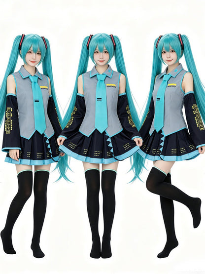 Anime Character Performance Clothes MIKU Anime Clothes Cosplay Clothes JK Skirt Same Suit Wig Accessories Halloween