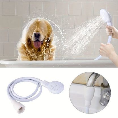 1set Multi-functional Dog Shower Attachment, Pet Shower Head, Rubber Handheld Dog Shower Bathing Sprayer With Hose, Pet Shower A