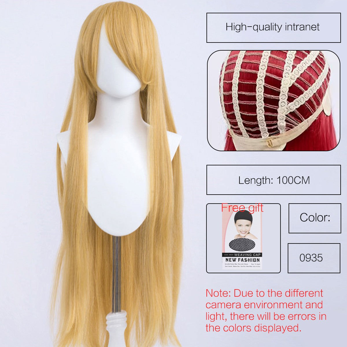 Synthetic Cute Cosplay Wig 40-inch Oblique Bangs Anime Costume Long Straight Lolita Wig Party Wig