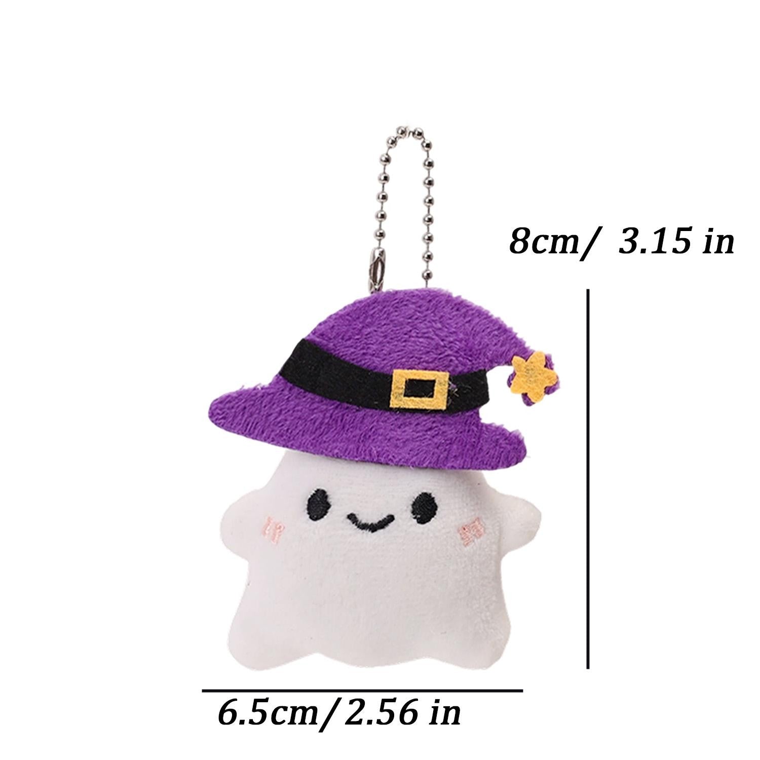 Funny Halloween Plush Keychain Pumpkin Head Kawaii Cartoon Plush Pendant Decoration Soft Furry Bag Pendant Gift Giving