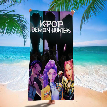 Kpop D-demon Hunters Microfiber Beach Towel Absorbent Quick Dry Soft Yoga Swimming Resort Mountain Climbing Towel