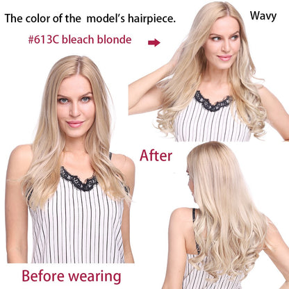 BENEHAIR Cabelo Sintético com Fio Invisível Sem Clipes Extensões de Cabelo Linha Secreta de Pesca Apliques de Cabelo Falso Para Mulheres