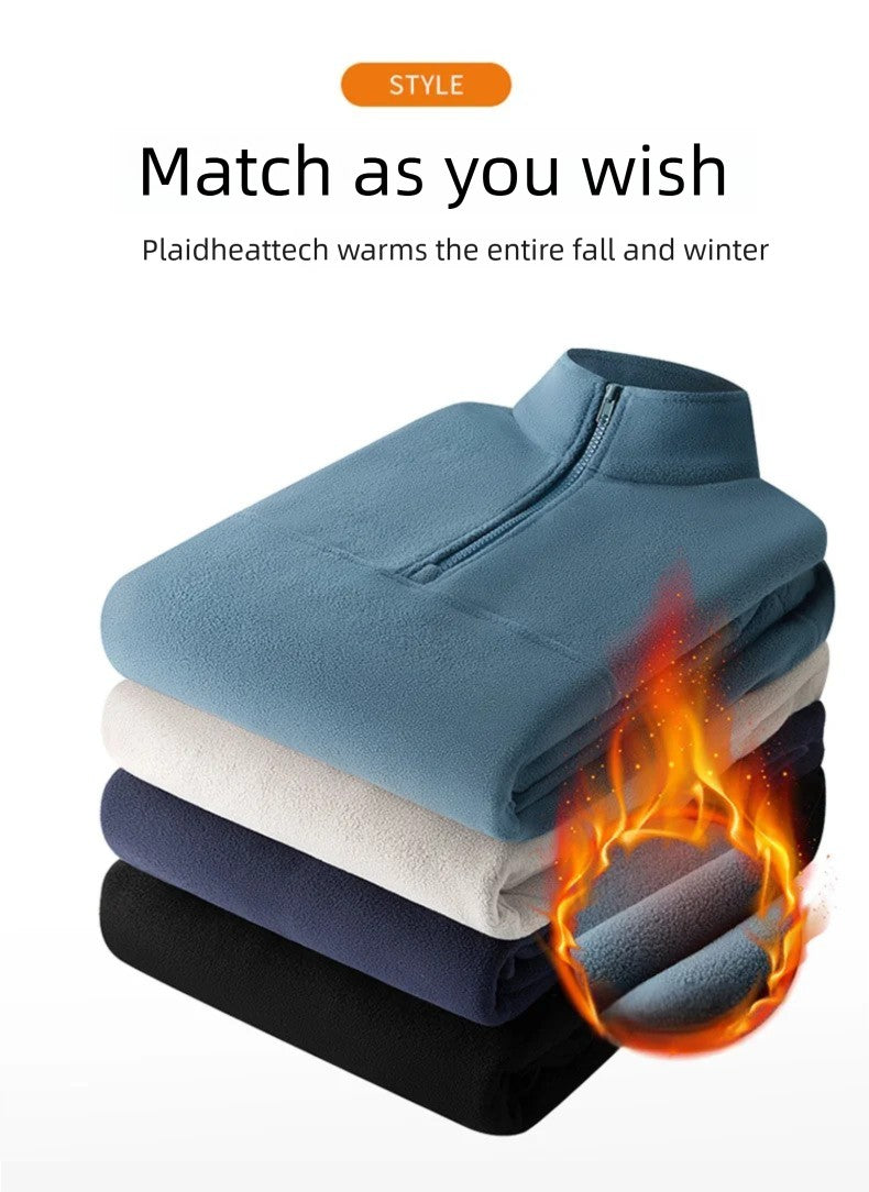 2025 New Style Stand Collar Sweater Half Zipper Pullover Long Sleeve Polar Fleece Men's Autumn And Winter Thick Base Warm