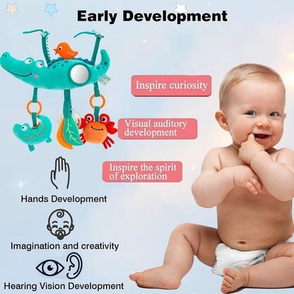 Brinquedos de Arco para Carrinho de Bebê, Brinquedo para Pendurar no Assento do Carro, Pelúcia Macia para Bebês com Som de Sinos de Vento, Bonecos para Bebês, Presente para Recém-Nascidos