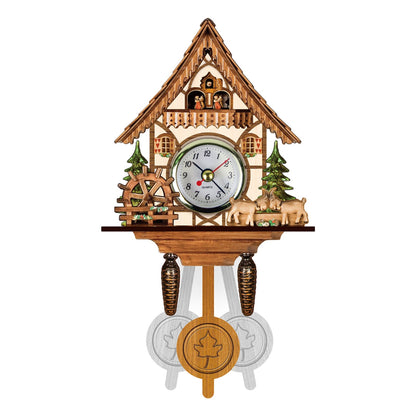 Bird Time Bell Swing Alarm Watch Imitation Wood Style With Easy-to-Read Dials Cuckoo Clock CM012