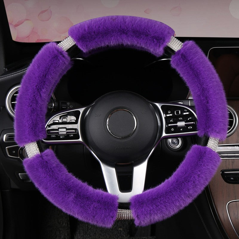 Capas de Carro Nova Capa de Volante Protetora Antiderrapante de Camurça Capa de Volante Universal Quente Rosa 38CM