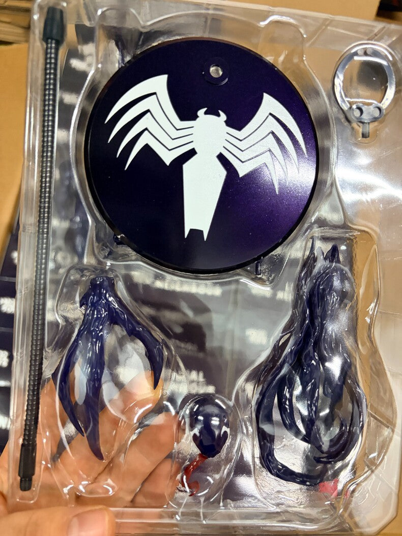 In stock NEW Mess Toys Venom Lethal Neighbor Spider Man Symbiotic Black Suit Messtoys Spiderman Anime Action Figure Model toys